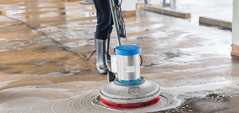 Concrete floor cleaning service